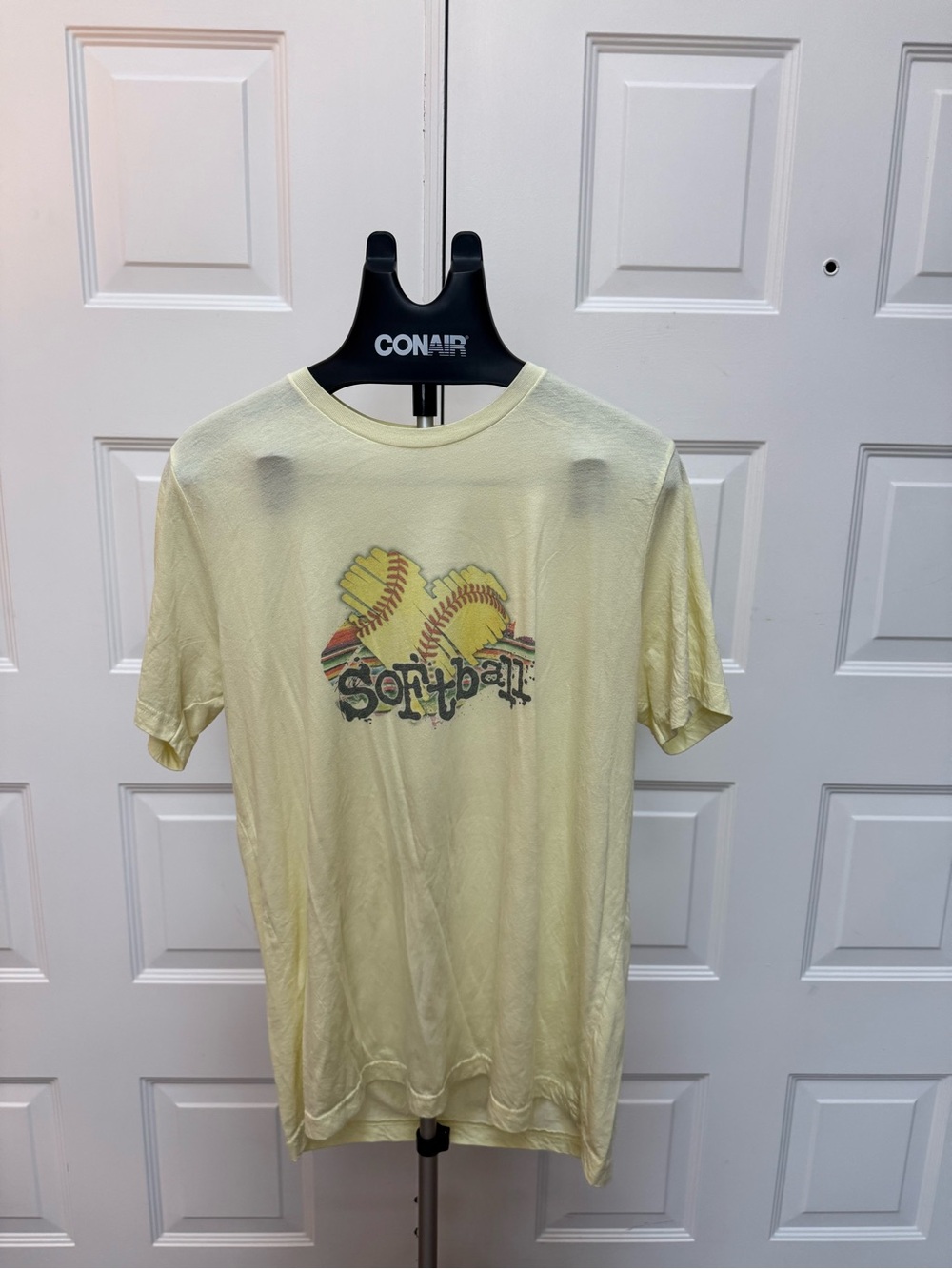 Bella Canvas Pale Yellow Softball Graphic Short Sleeve Tee